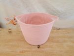 Cute-Pink Washing-Storage Basket-Standing Up-View