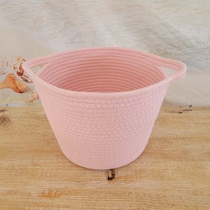 Cute-Pink Washing-Storage Basket-Standing Up-View