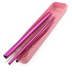 Pink-Stainless-Steel-Straws-5-Pcs-Set-Hard-Case