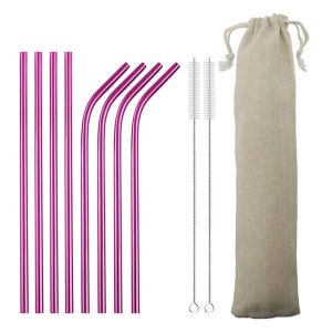 Pink-Stainless-Steel-Straws-With-Linen-Case